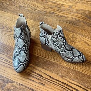 MIA Women's Snake-Print Ankle Booties - Neutral